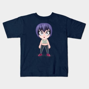 blue hair beautiful girls - cartoon character for young girls (choose your twin) Kids T-Shirt